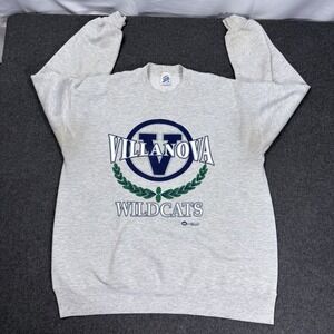 Vintage Villanova Wildcats Sweatshirt XL Jerzees USA Crewneck NCAA Gray